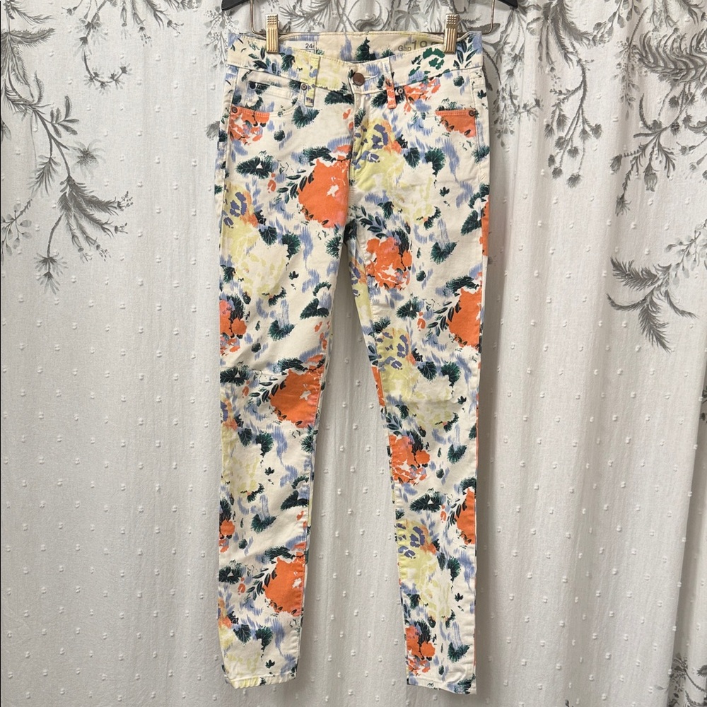 Colorful Abstract Print Skinny Jeans
